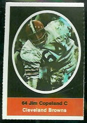 Jim Copeland 1972 Sunoco Stamps football card