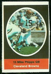 Mike Phipps 1972 Sunoco Stamps football card Mike Phipps 1972 Sunoco Stamps football card