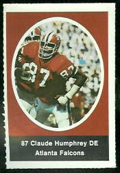 Claude Humphrey 1972 Sunoco Stamps football card