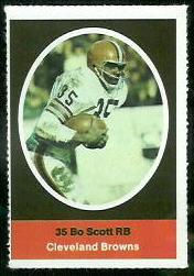 Bo Scott 1972 Sunoco Stamps football card