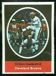 Don Cockroft 1972 Sunoco Stamps football card