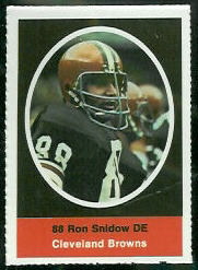 Ron Snidow 1972 Sunoco Stamps football card