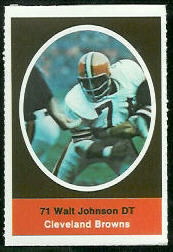 Walter Johnson 1972 Sunoco Stamps football card