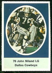 John Niland 1972 Sunoco Stamps football card