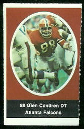 Glen Condren 1972 Sunoco Stamps football card