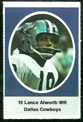 Lance Alworth 1972 Sunoco Stamps football card