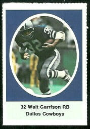 Walt Garrison 1972 Sunoco Stamps football card