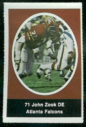 John Zook 1972 Sunoco Stamps football card