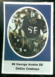 George Andrie 1972 Sunoco Stamps football card