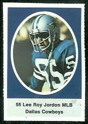 Lee Roy Jordan 1972 Sunoco Stamps football card