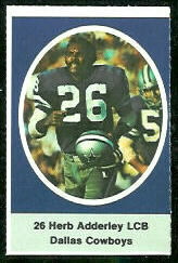 Herb Adderley 1972 Sunoco Stamps football card