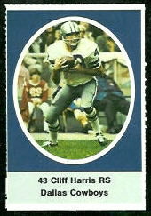 Cliff Harris 1972 Sunoco Stamps football card
