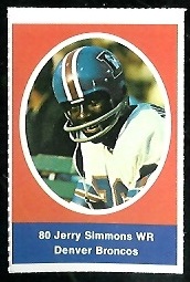 Jerry Simmons 1972 Sunoco Stamps football card