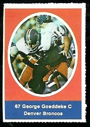 George Goeddeke 1972 Sunoco Stamps football card