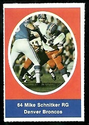 Mike Schnitker 1972 Sunoco Stamps football card