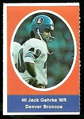 Jack Gehrke 1972 Sunoco Stamps football card