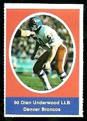 Olen Underwood 1972 Sunoco Stamps football card