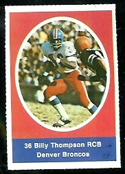 Bill Thompson 1972 Sunoco Stamps football card