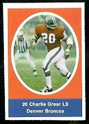 Charlie Greer 1972 Sunoco Stamps football card