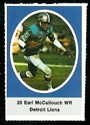 Earl McCullouch 1972 Sunoco Stamps football card