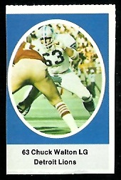 Chuck Walton 1972 Sunoco Stamps football card