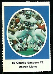 Charlie Sanders 1972 Sunoco Stamps football card