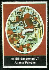 Bill Sandeman 1972 Sunoco Stamps football card