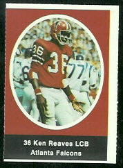 Ken Reaves 1972 Sunoco Stamps football card