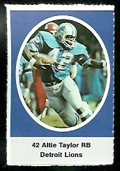 Altie Taylor 1972 Sunoco Stamps football card