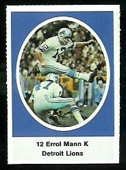 Errol Mann 1972 Sunoco Stamps football card