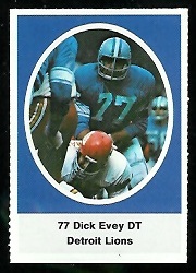 Dick Evey 1972 Sunoco Stamps football card