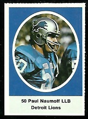 Paul Naumoff 1972 Sunoco Stamps football card