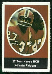 Tom Hayes 1972 Sunoco Stamps football card