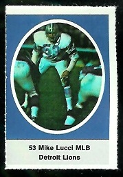 Mike Lucci 1972 Sunoco Stamps football card