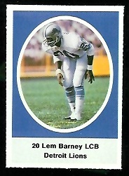 Lem Barney 1972 Sunoco Stamps football card
