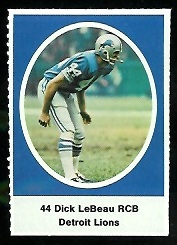 Dick Lebeau 1972 Sunoco Stamps football card