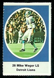 Mike Weger 1972 Sunoco Stamps football card