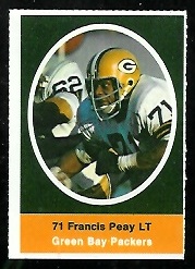 Francis Peay 1972 Sunoco Stamps football card
