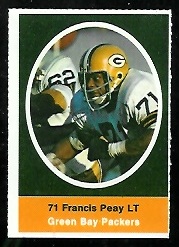 Francis Peay 1972 Sunoco Stamps football card Francis Peay 1972 Sunoco Stamps football card