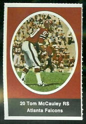 Tom McCauley 1972 Sunoco Stamps football card