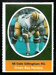 Gale Gillingham 1972 Sunoco Stamps football card