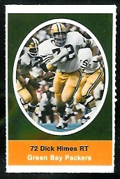 Dick Himes 1972 Sunoco Stamps football card