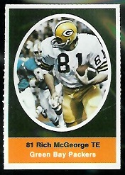 Rich McGeorge 1972 Sunoco Stamps football card