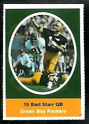 Bart Starr 1972 Sunoco Stamps football card