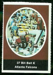 Bill Bell 1972 Sunoco Stamps football card