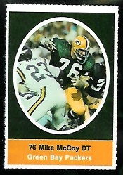 Mike McCoy 1972 Sunoco Stamps football card