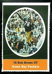 Bob Brown 1972 Sunoco Stamps football card