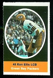 Ken Ellis 1972 Sunoco Stamps football card