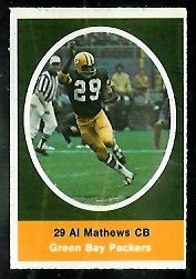 Al Matthews 1972 Sunoco Stamps football card