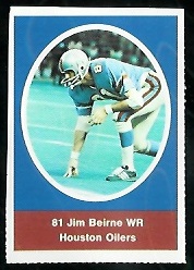 Jim Beirne 1972 Sunoco Stamps football card